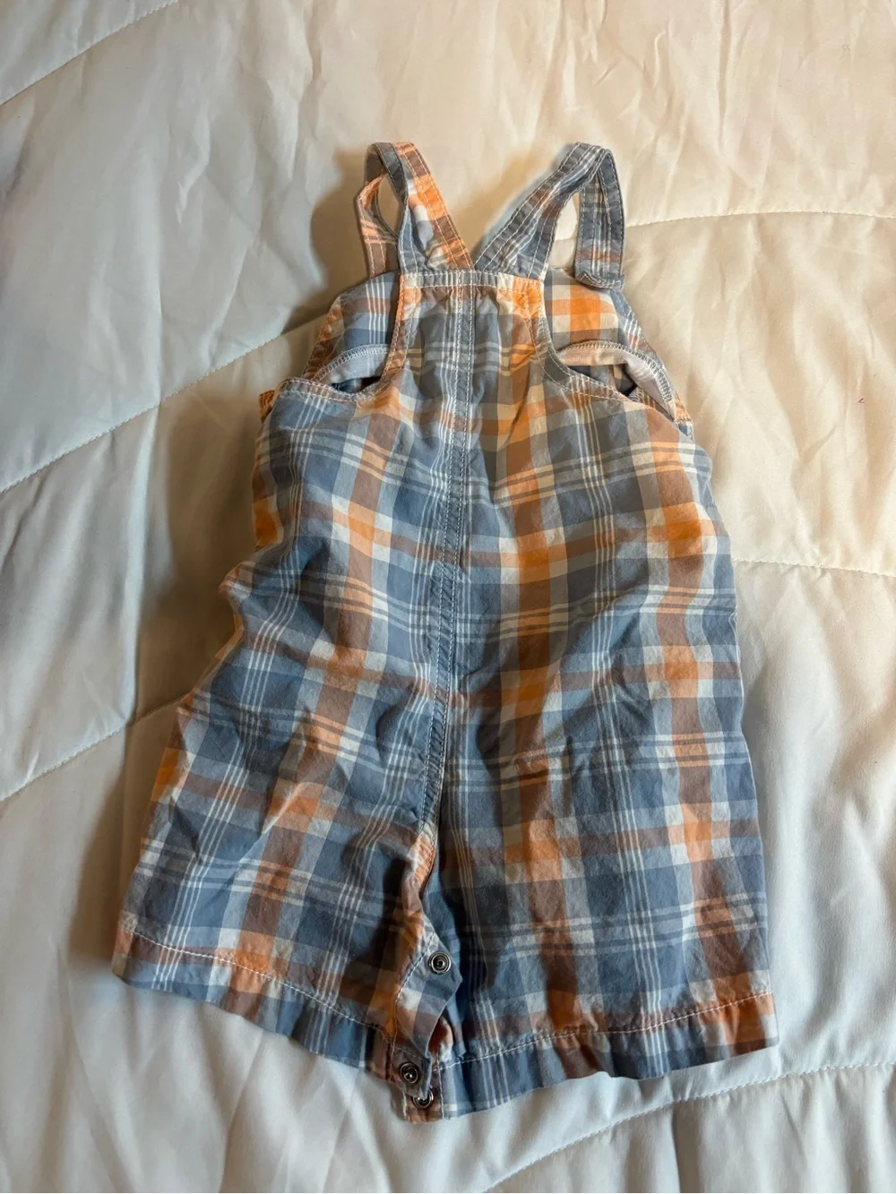 Carter's Plaid Short Overalls - Blue & Orange size 18 months